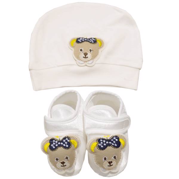 ست کلاه و پاپوش نوزادی کارامل مدل 26134، Caramell 26134 Baby Hat and Footwear Set