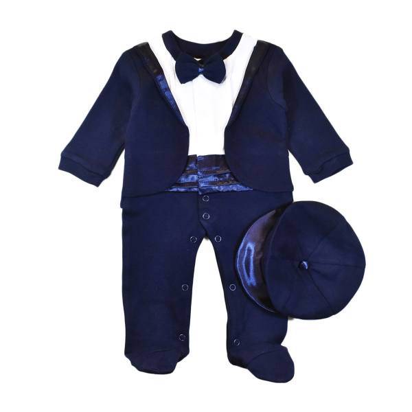 ست سرهمی نوزادی نیلی مدل ClassicNavy