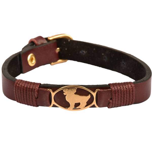 دستبند چرمی کهن چرم طرح تولد فرودین مدلBR48-12، Kohan Charm farvardin BR48-12 Leather Bracelet