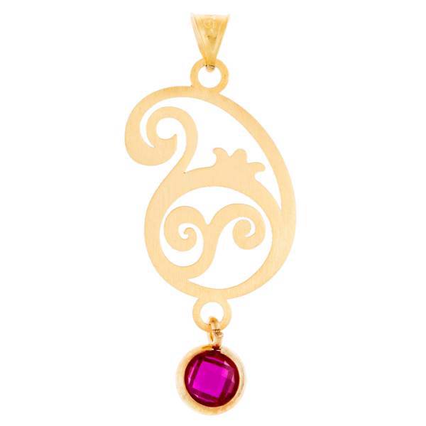 آویز گردنبند طلا 18 عیار رزا مدل N078، Rosa N078 Gold Necklace Pendant Plaque