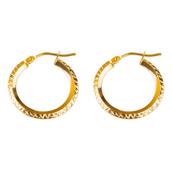 گوشواره طلا 18 عیار گالری طلاچی مدل حلقه ای10، Gold Earings