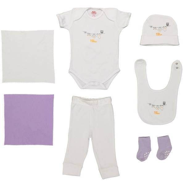 ست لباس نوزادی بیبی کرنر مدل Purple Flowers، Baby Corner Purple Flowers Baby Clothes Set