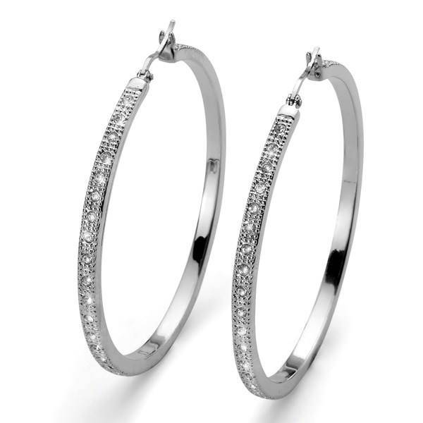 گوشواره کریستال الیور وبر مدل حلقه بزرگ 9769، Oliver Weber 9769 Large Hoop Crystal Earring