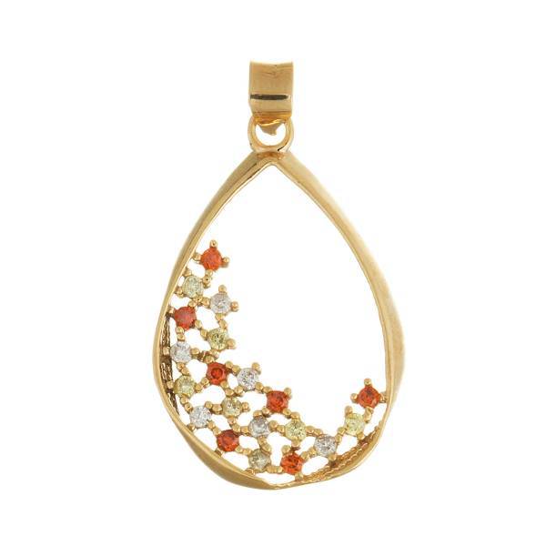 آویز گردنبند طلا 18 عیار رزا مدل N154، Rosa N154 Gold Necklace Pendant Plaque