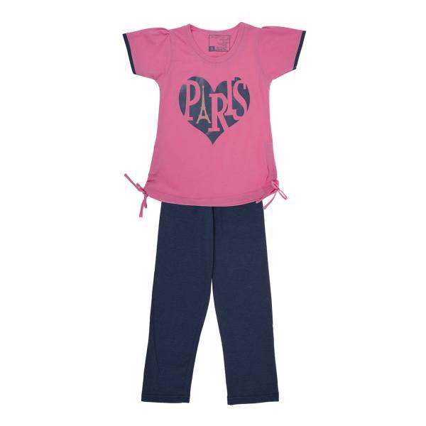 ست تی شرت و شلوار دخترانه پی جامه مدل B-5172، Pijame B-5172 T-Shirt And Trousers For Girls