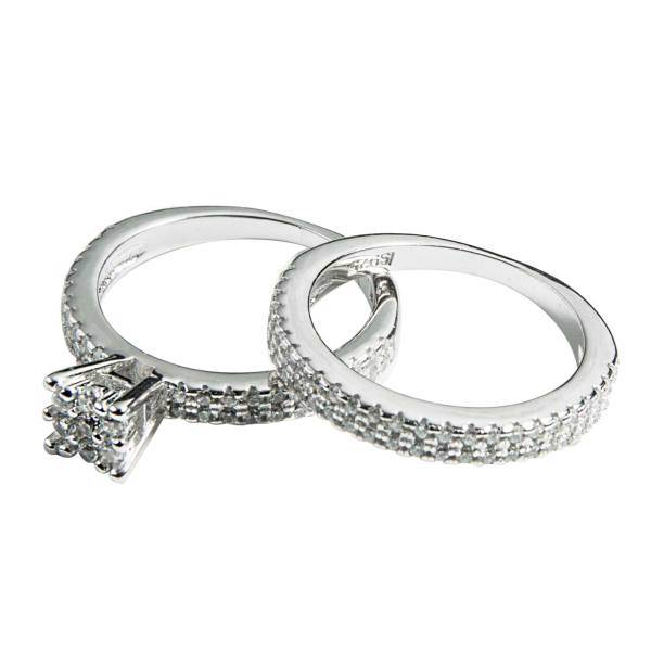 حلقه و پشت حلقه نقره جیکس ویمن مدل RSV013، Jix Women RSV013 Silver Ring