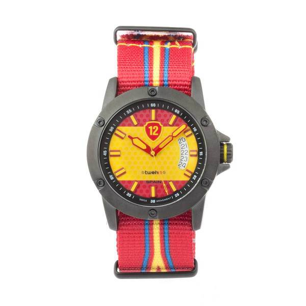 ساعت مچی عقربه ای توولو طرح پرچم اسپانیا، Twelve Spain Flag Sport Watch