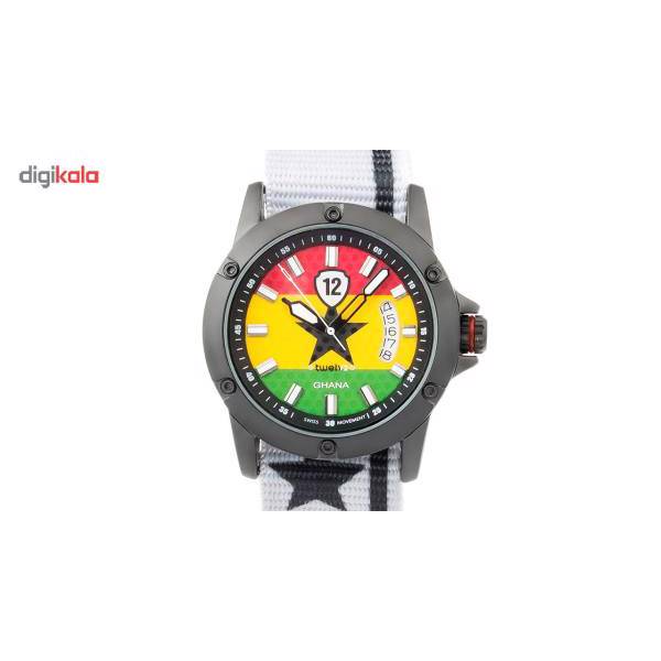 ساعت مچی عقربه ای توولو طرح پرچم غنا، Twelve Ghana Flag Sport Watch