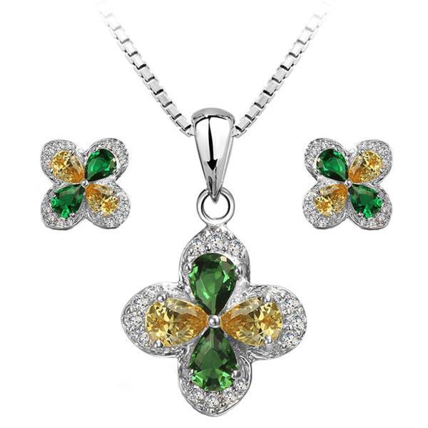 نیم ست نقره شهر جواهر مدل SJ-SE014، Shahrejavaher SJ-SE014 Silver Half Set