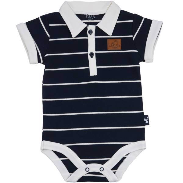 زیر دکمه دار آستین کوتاه نیلی مدل Navy Blue Stripes، Nili Navy Blue Stripes Under Button With Short Sleeves