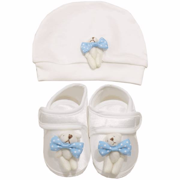 ست کلاه و پاپوش نوزادی کارامل مدل 26135، Caramell 26135 Baby Hat and Footwear Set