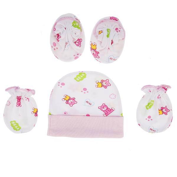 ست کلاه دستکش و پاپوش نوزادی مدل Bear، Bear Hat Gloves and Socks