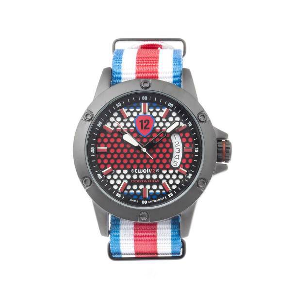 ساعت مچی عقربه ای توولو طرح پرچم کاستاریکا 1، Twelve Costa rica Flag Sport Watch