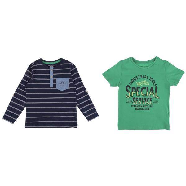 تی شرت پسرانه مایورال مدل MA 3021013 بسته 2 عددی، Mayoral MA 3021013 Shirt For Boys Pack Of 2