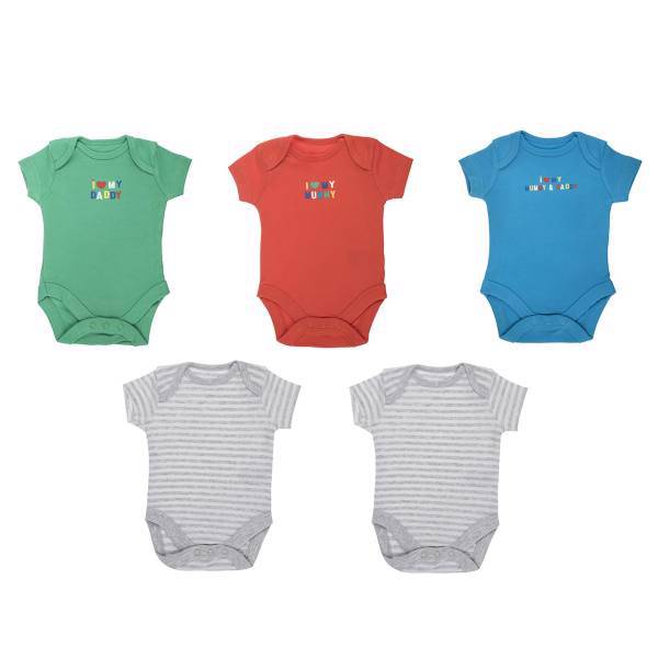 ست زیر دکمه دار آستین کوتاه مادرکر مدل E78678 بسته 5 عددی، Mothercare E78678 Under Button With Short Sleeves Set Pack Of 5