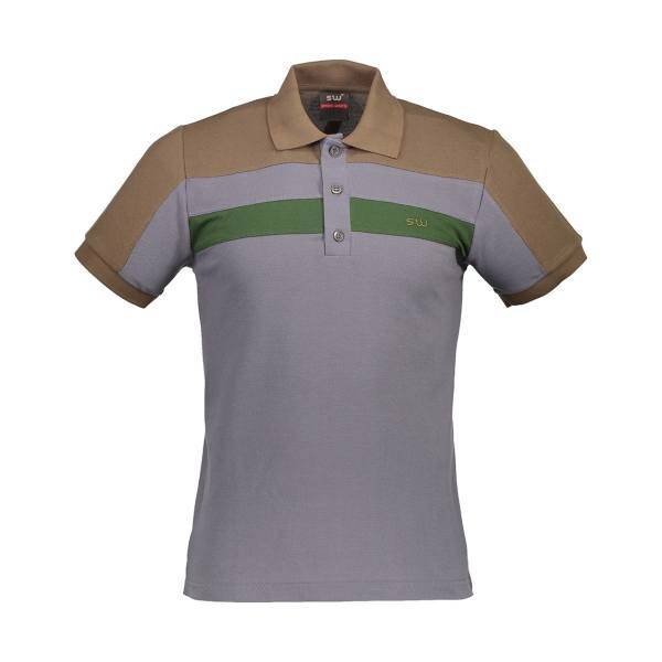 پولوشرت مردانه سیمپل مدل 242brown-light grey-green، simplewears