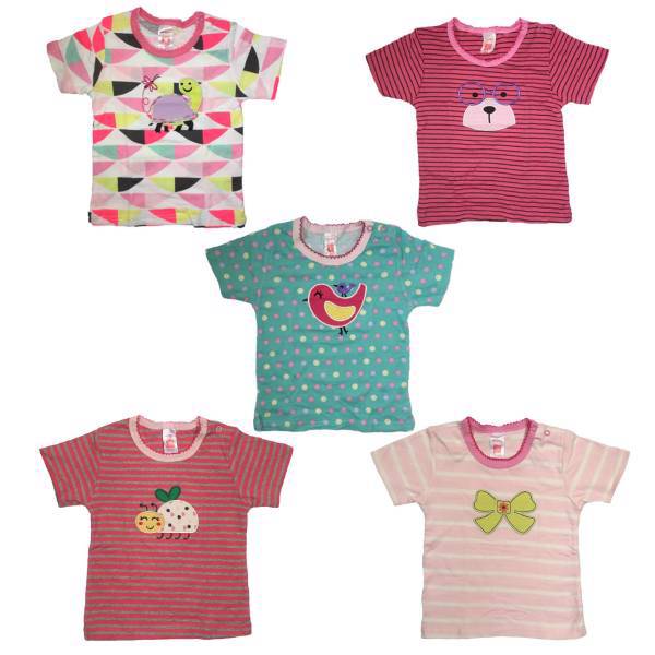 تیشرت کارترز دخترانه مدل602-12-1 بسته 5عددی 9تا12ماه، carters 602-1 tshirt 5pack