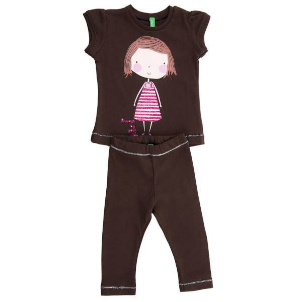 ست لباس دخترانه بنتون مدل 2-1496، Benetton 1496-2 Baby Girl Clothing Set