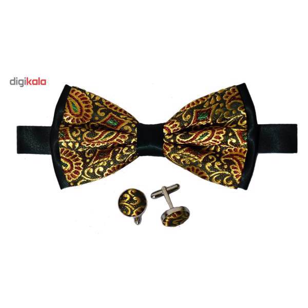 ست پاپیون و دکمه سردست ترمه کد TP004، Termeh TP004 BowTie and Cufflinks Set