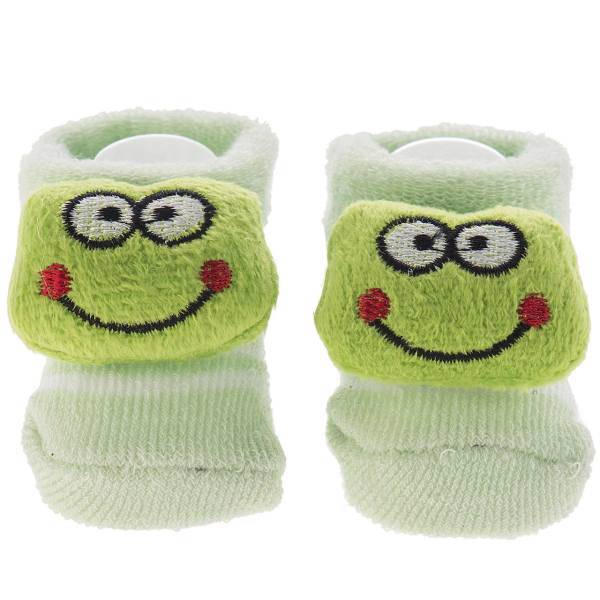 جوراب عروسکی بیبی ساکس طرح قورباغه، Baby Socks Frog Puppet Footwear