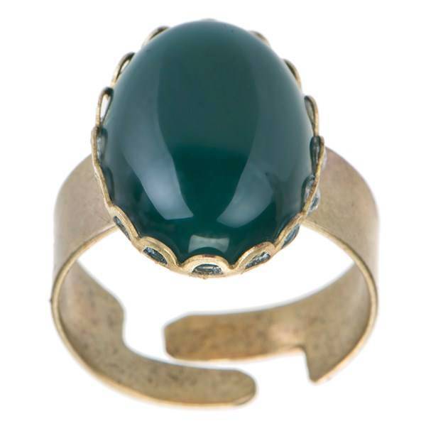 انگشتر ناردونه مدل بیضی گل سبز، Nardone Ring