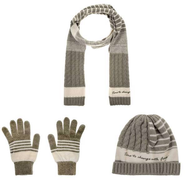 ست کلاه، شال و دستکش زنانه فونم مدل 3061، Fonem 3061 Hat Scarf and Gloves Set For Women
