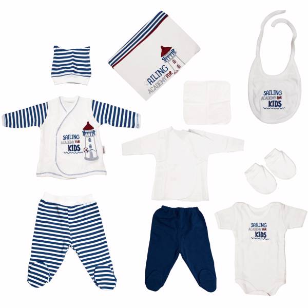 ست لباس نوزادی Flaxi مدل 235044Blue، Flaxi 235044Blue Baby Clothes Set