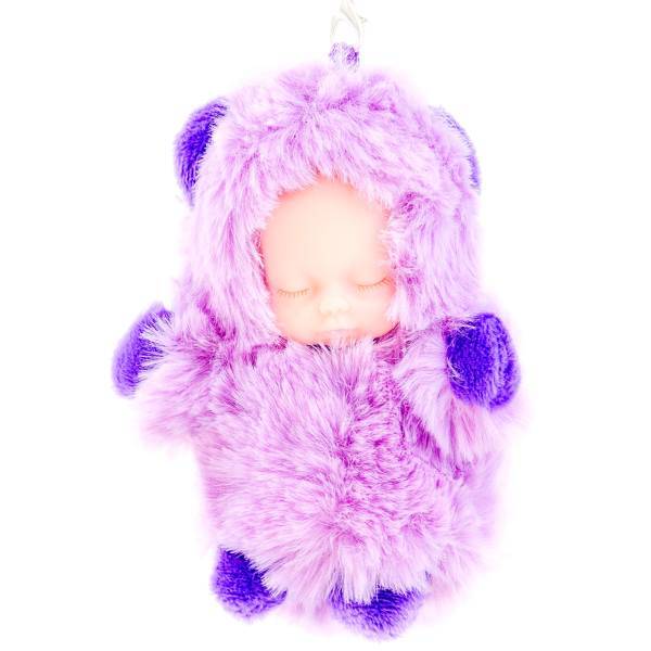 آویز و جاسوئیچی نوزاد لاکچری مدل Purple Bear Dress