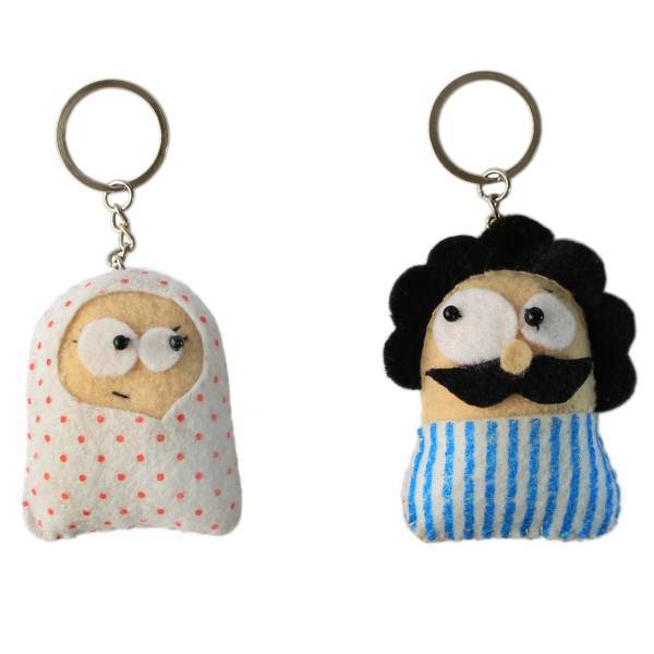 جاسوییچی چیکو فلت مدل آقا و خانم کد 03 مجموعه دو عددی، Chiccofelt man and woman 03 Key Holder Pack Of 2