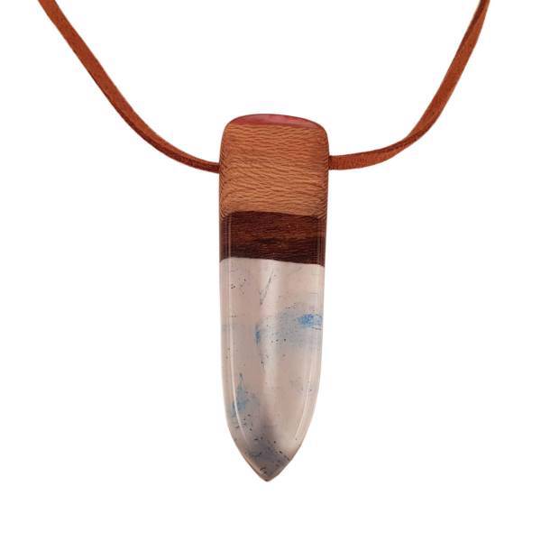 گردنبند چوب و رزین اکسار کد 128، Exar necklace wood and resins code 128