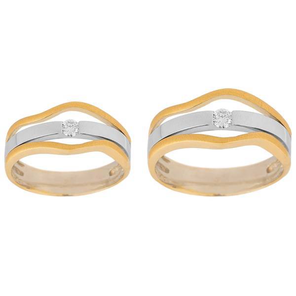 ست حلقه طلا 18 عیار سیم و گوهر مدل JLR149، Simogohar JLR149 Gold Ring Set