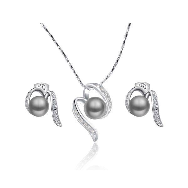 نیم ست ایزابلا مدل مروارید سیاه، Izabella Jewelry Black Pearl Half Set