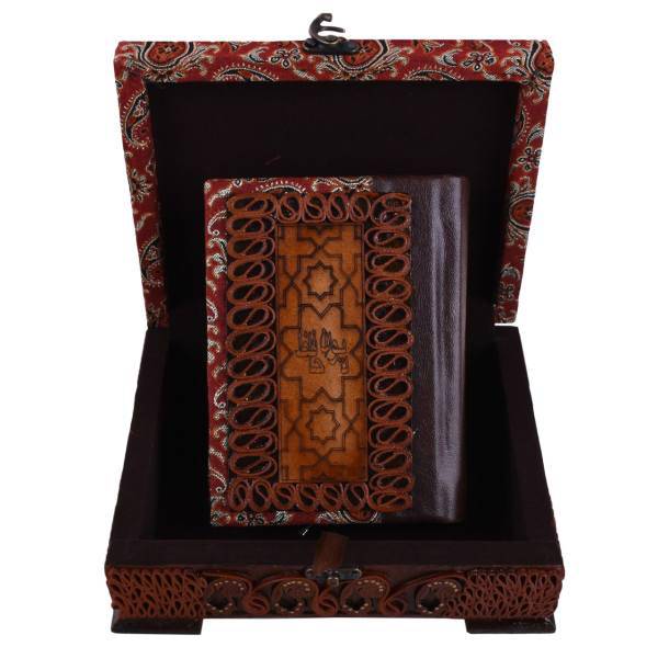 جعبه و دیوان حافظ نفیس طرح چرم و ترمه مدل 00-13 سایز متوسط