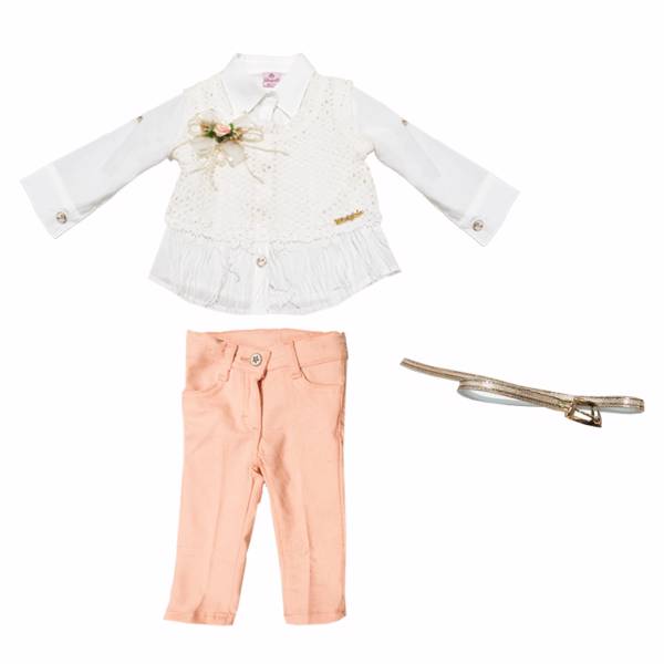 ست لباس مینی گرلز مدل 8046، Minigirls 3810Pink Patch Clothes