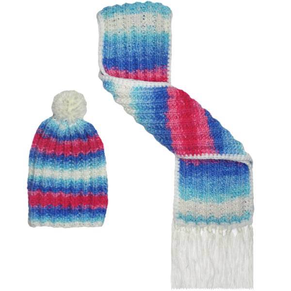 ست کلاه و شال گردن ثمین مدل Fish Razor، Samin Fish Razor Baby Hat and scarf set