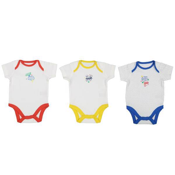 ست زیر دکمه دار آستین کوتاه مادرکر مدل W930671 بسته 3 عددی، Mothercare W930671 Under Button With Short Sleeves Set Pack Of 3