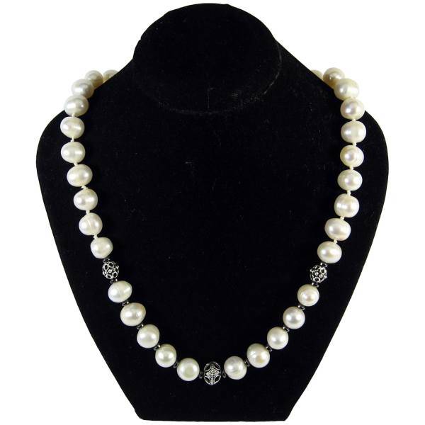 گردنبند نقره مروارید پرورشی باروک مانچو مدل sf561، mancho Sf561 silver and Pearl Necklace