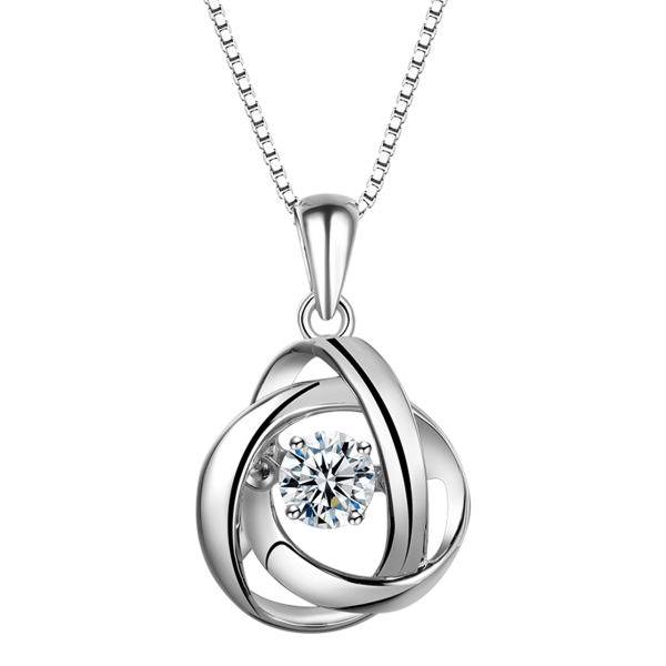 گردنبند نقره شهر جواهر مدل SJ-N040 سنگ رقصنده، Shahrejavaher SJ-N040 Dancing Stone Silver Necklace