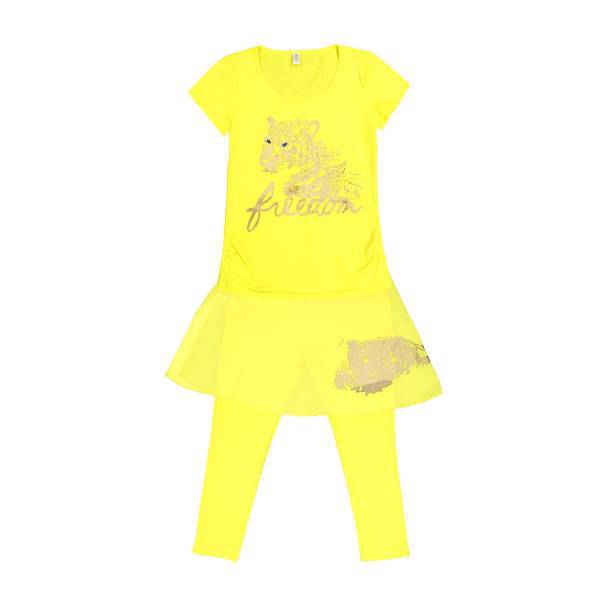 ست تی شرت و شلوارک دخترانه مزون الیها مدل 105، Mezon Eliha 105 T-Shirt And Short Pants For Girls