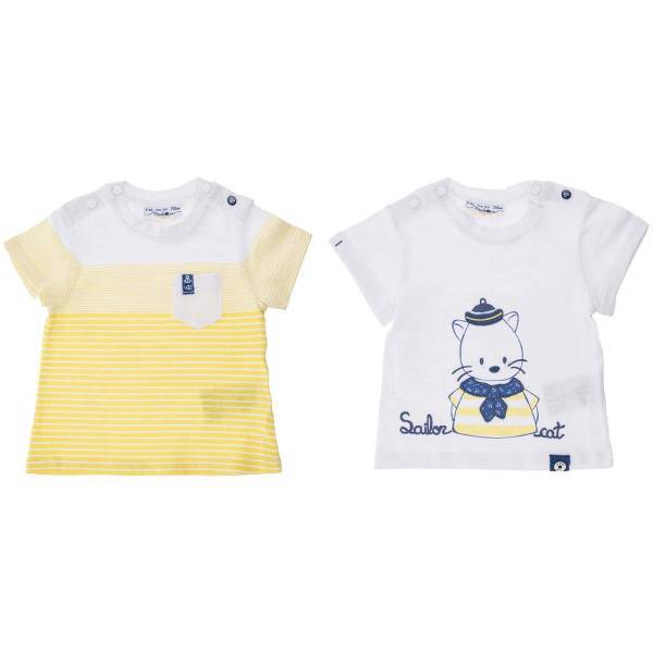 تی شرت نوزادی پسرانه مایورال مدل MA 195060 بسته 2 عددی، Mayoral MA 195060 T-shirt For Baby Boys Pack of 2