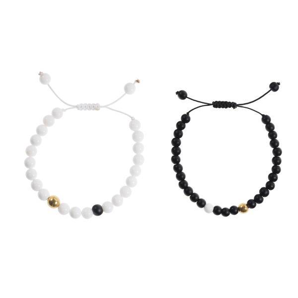 ست دستبند زنانه و مردانه طلا 18 عیار رزا مدل BS160، Rosa BS160 Gold Bracelet Set For Women And Men