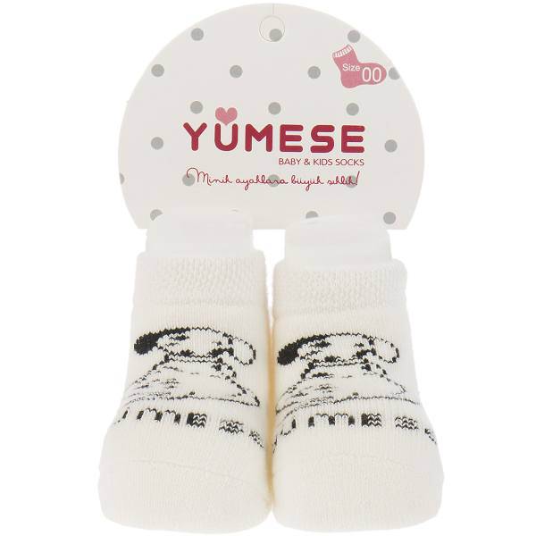 جوراب نوزادی یومسه طرح سگ مدل 3804، Yumese 3804 Socks