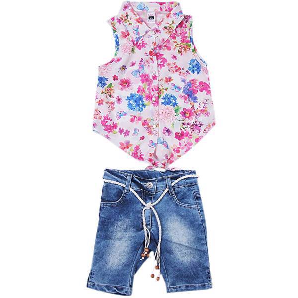 ست لباس دخترانه سانی مدل 7071، Sani 7071 Baby Girl Clothing Set