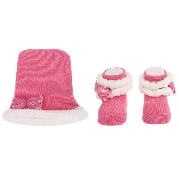 ست کلاه و جوراب نوزادی یومسه مدل 3905DP، Yumese 3905DP Hat And Socks Set