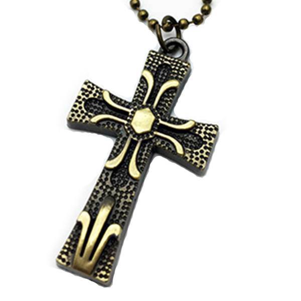 گردنبند کیوسک گالری طرح صلیب کار شده مدل M32
