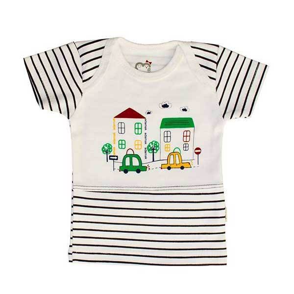 تی شرت آستین کوتاه نوزادی آدمک مدل Car، Adamak Car Baby T Shirt With Short Sleeve