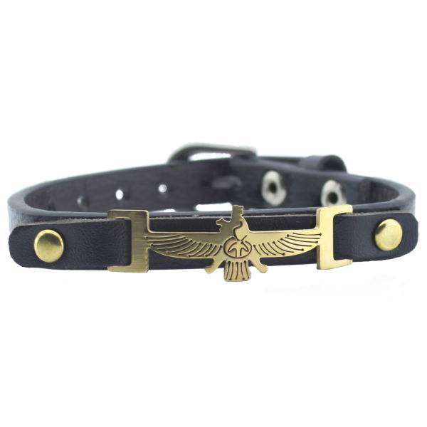 دستبند چرمی طرح فروهر مدل ساده