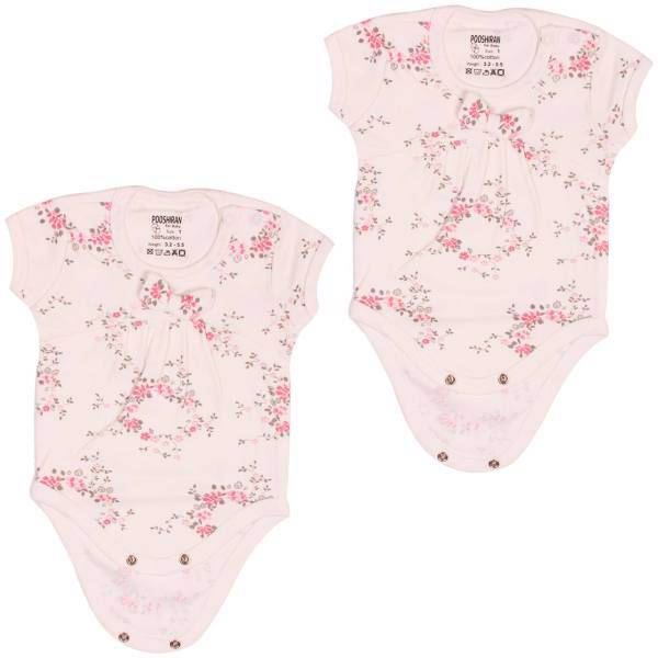 ست زیر دکمه دار آستین کوتاه مدل Rosette - بسته 2 عددی، Pooshiran Rosette Under Button With Short Sleeves Set Pack Of 2