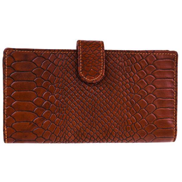 کیف پول پایا چرم طرح پوست ماری 2052 مدل 00-18، Paya Leather Snake Skin 2052 model18 -00Wallet