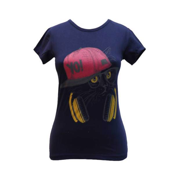 تیشرت زنانه آستین کوتاه مدل LARA طرح CAT، CAT LARA T-Shirt For Women